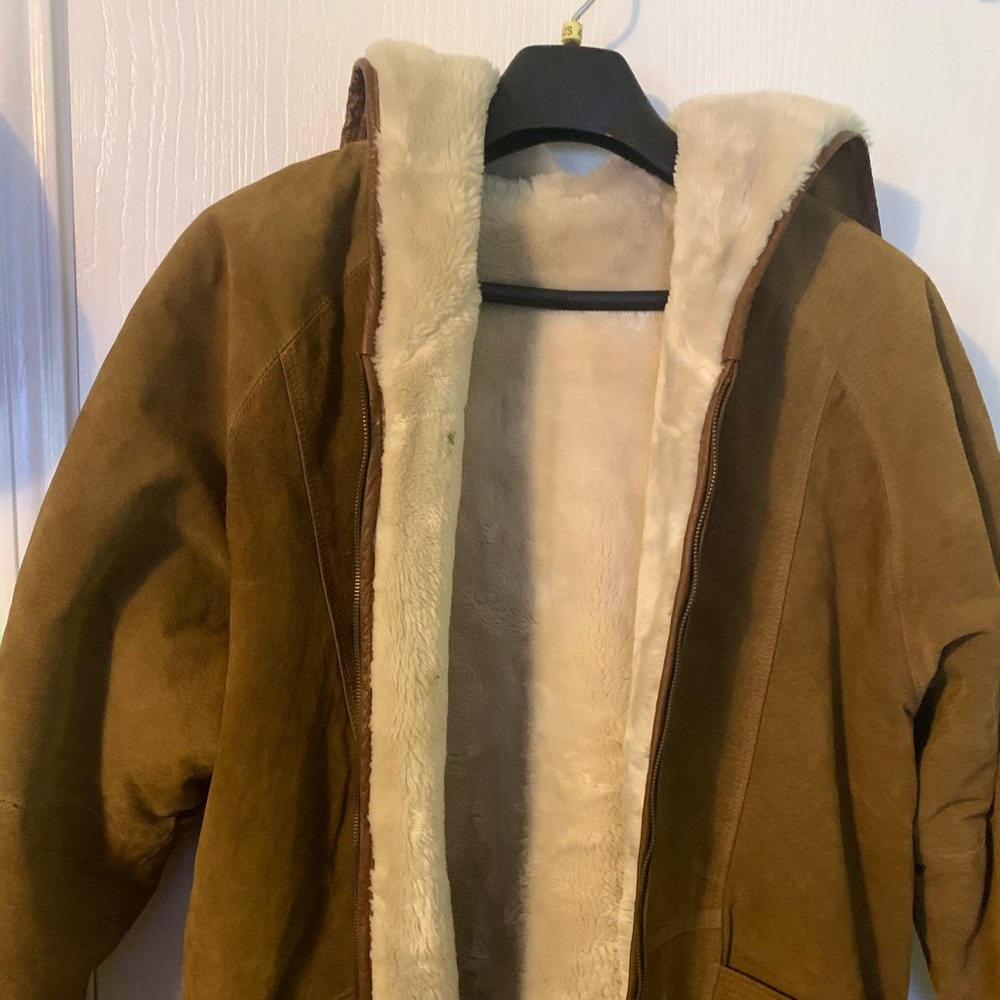 Thick Heavy Faux Fleece Lined Suede Jacket